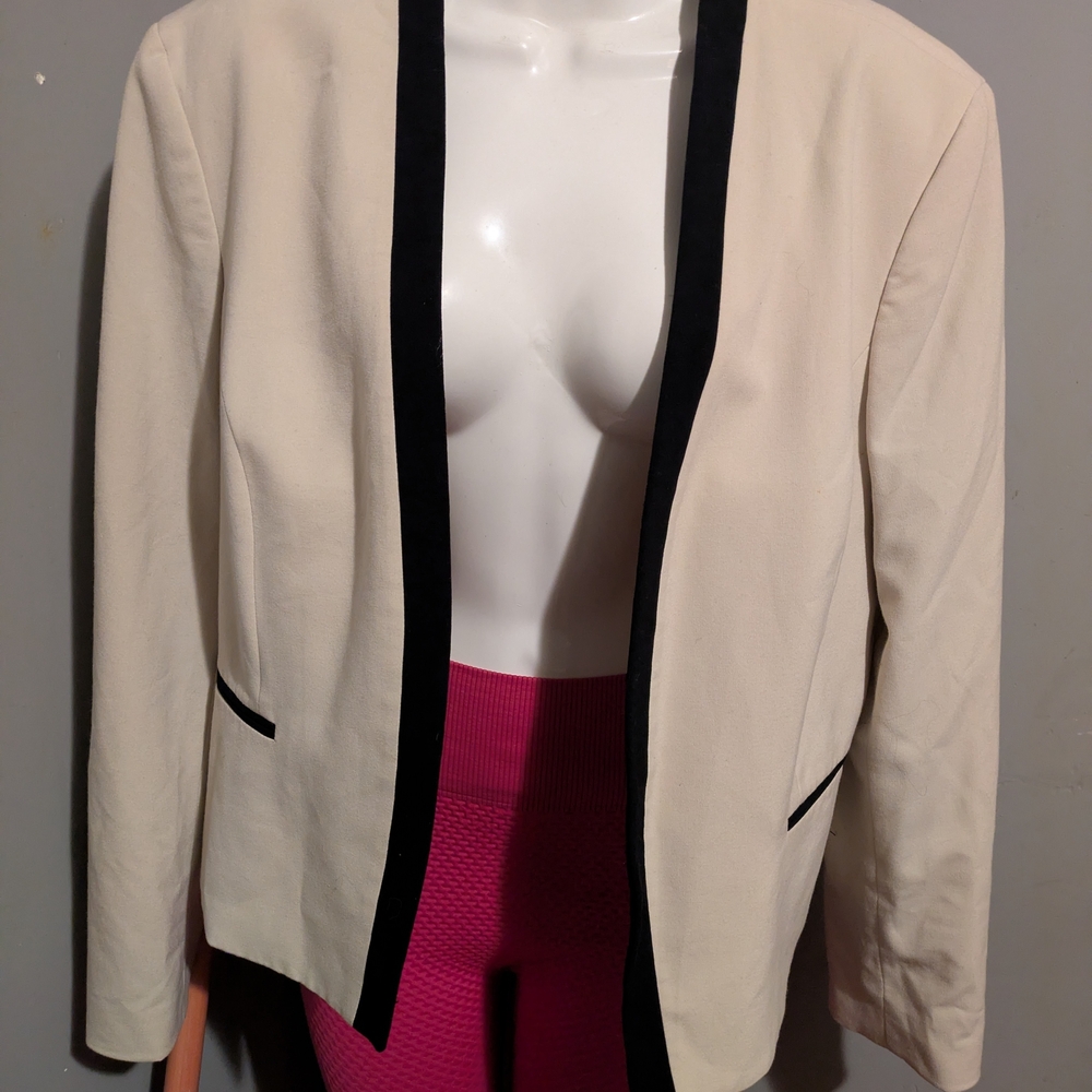 Elegant Cream and Black Women's Blazer